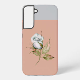 Light Blue Grey Single Rose Flower S21 Phone Case