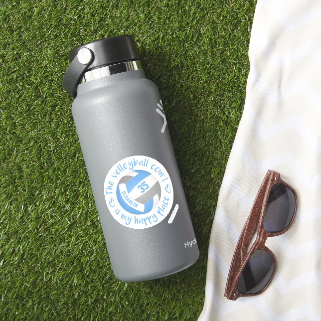 light blue grey volleyball court my happy place (HydroFlask Insitu)