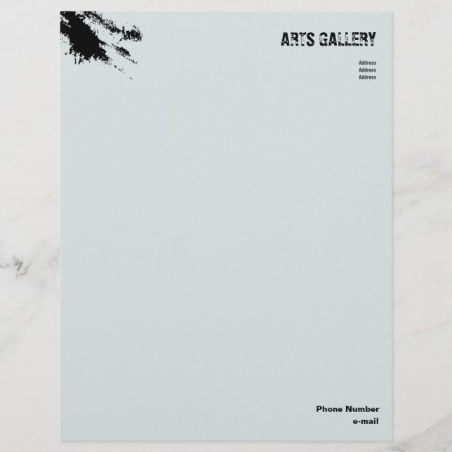 Light Blue Grunge Smudge Template Letterhead (Front)