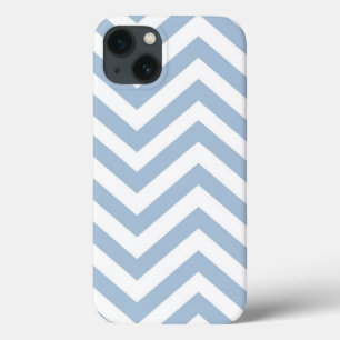 Light Blue Grunge Textured Chevron iPhone 13 Case
