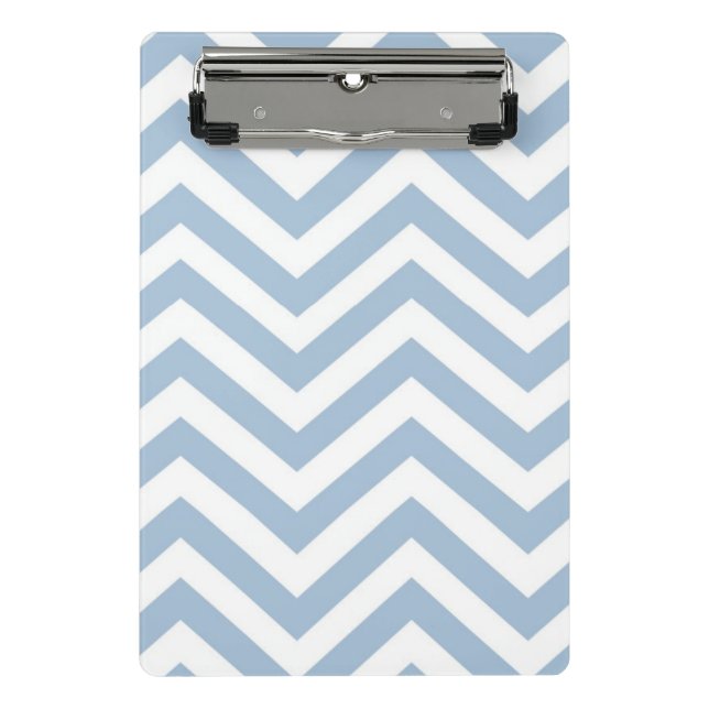 Light Blue Grunge Textured Chevron Mini Clipboard (Front)