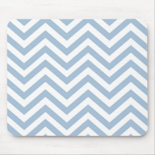 Light Blue Grunge Textured Chevron Mouse Pad