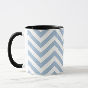 Light Blue Grunge Textured Chevron Mug