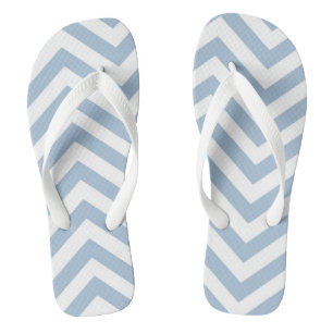 Light Blue Grunge Textured Chevron Thongs
