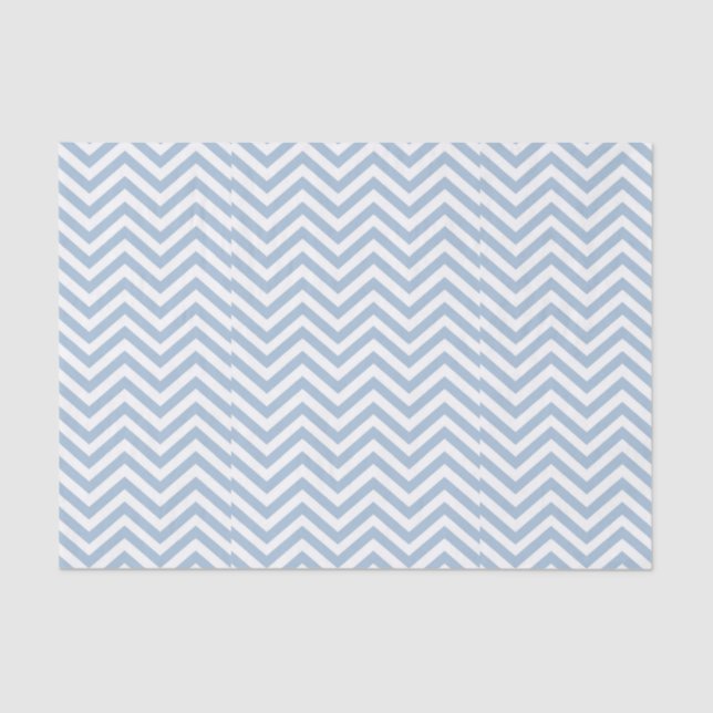 Light Blue Grunge Textured Chevron Tissue Paper (Front)