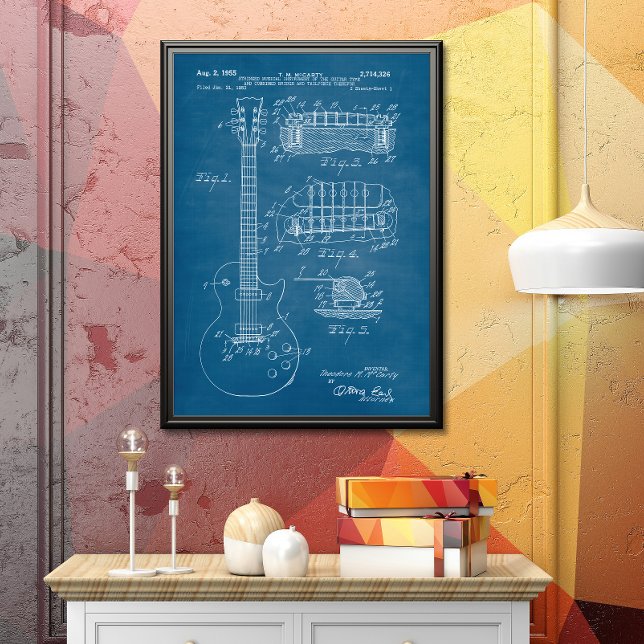 Light Blue | Guitar Patent Poster (Creator Uploaded)