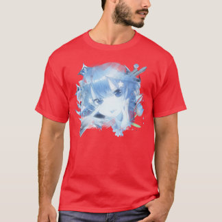 light blue haired anime girl family T-Shirt