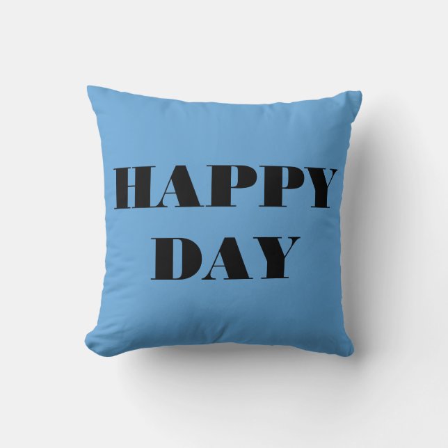 Light Blue Happy Day Cushion (Front)