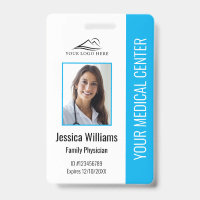 Light Blue Hospital Medical Employee Photo ID