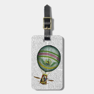 Light Blue Hot Air Balloon Luggage Tag