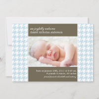Light Blue Houndstooth Pattern Baby Birth