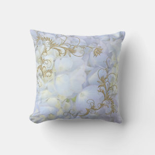 Light Blue Hydrangea Decorative Throw Pillow