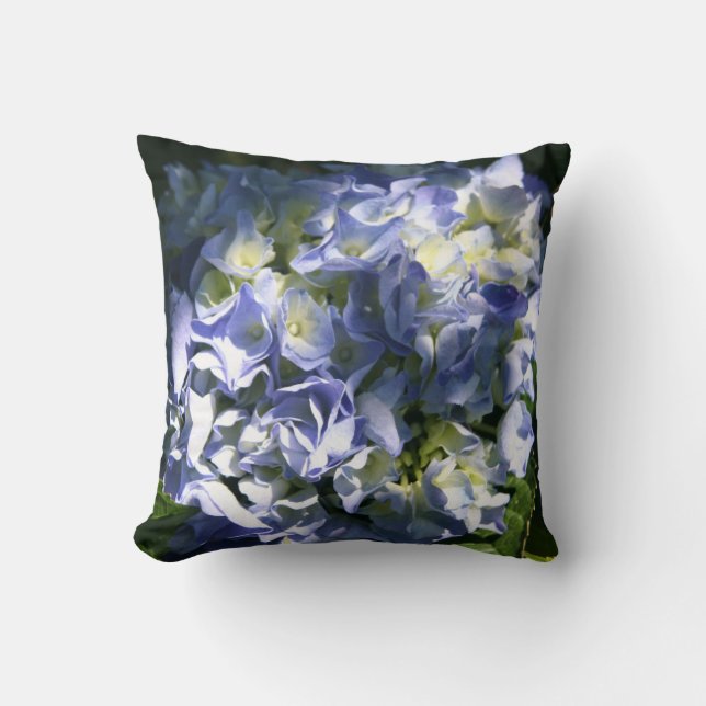 Light Blue Hydrangea Flower Cushion (Front)