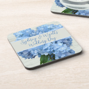 Light Blue Hydrangea Flowers Coaster