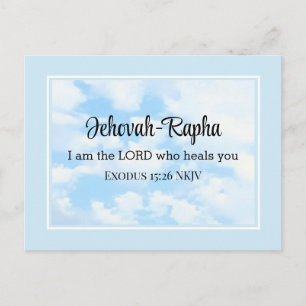 Light Blue I am the Lord Who Heals Bible Verse Postcard