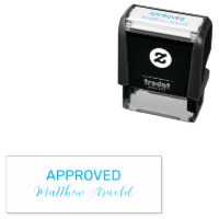 Light Blue Ink 'APPROVED' with Custom Signature