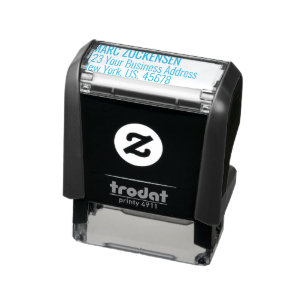 LIGHT BLUE INK Return Address Self-inking Stamp