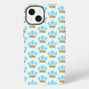 Light Blue Island Tribal Green Sea Turtles iPhone 13 Case
