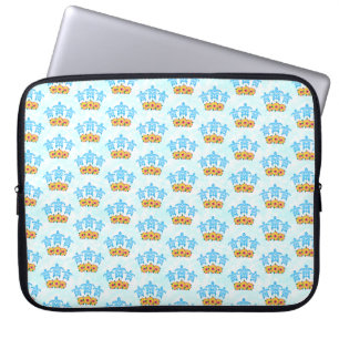 Light Blue Island Tribal Green Sea Turtles Laptop Sleeve