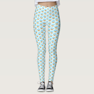Light Blue Island Tribal Green Sea Turtles Leggings
