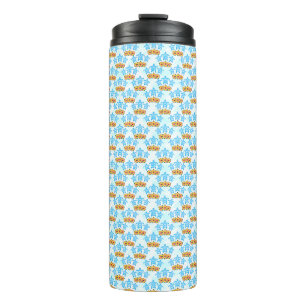 Light Blue Island Tribal Green Sea Turtles Thermal Tumbler