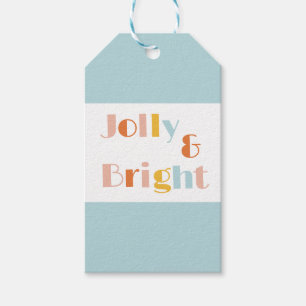 Light Blue Jolly and Bright To and From Christmas  Gift Tags