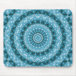 Light Blue Kaleidoscope / Mandala Mouse Pad