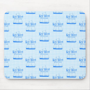 Light Blue Key West Florida Nautical Sailboat Mouse Pad