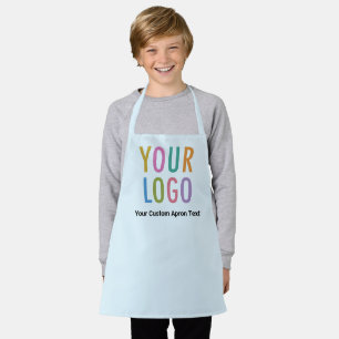 Light Blue Kids Apron with School Logo & Text