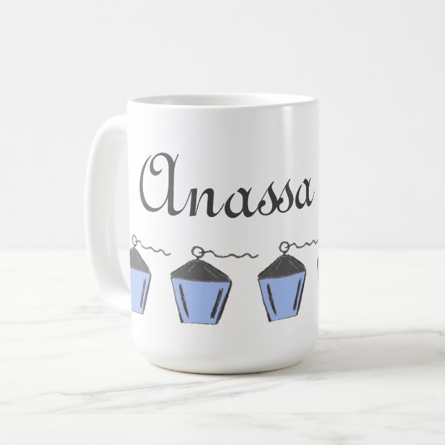 Light Blue Lantern Anassa kata Mug Bryn Mawr (Front Left)