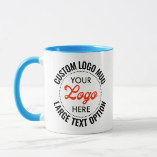 LIGHT BLUE Large Text Promotional Combo Logo Mug