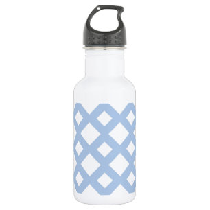 Light Blue Lattice on White 532 Ml Water Bottle