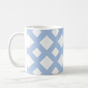 Light Blue Lattice on White Coffee Mug