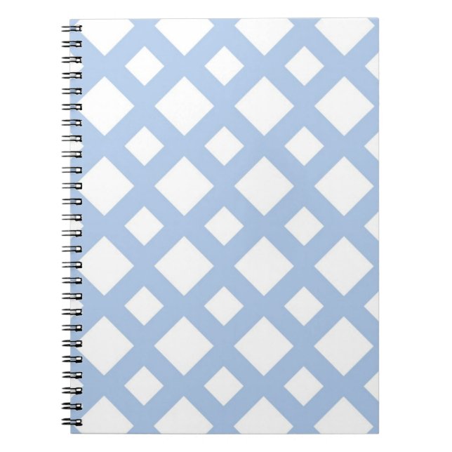 Light Blue Lattice on White Notebook (Front)