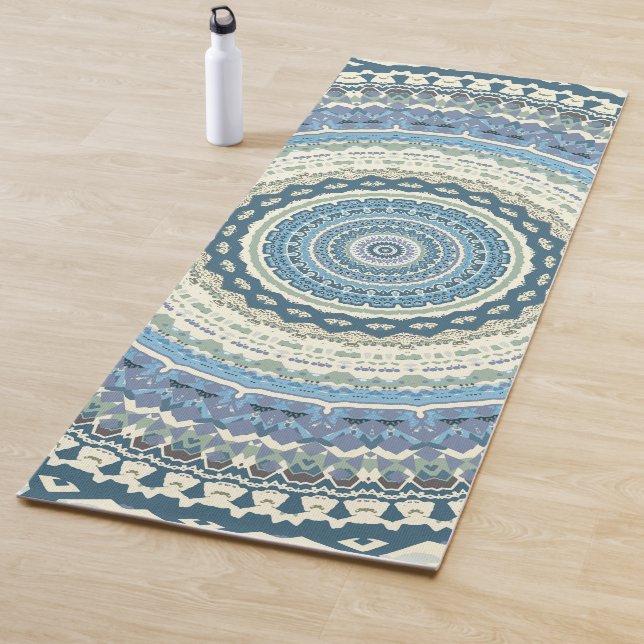 Light Blue Lavender Mandala Yoga Mat (In Situ)