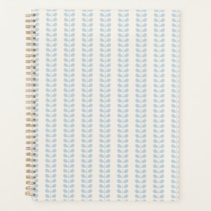 Light Blue Leaf Stripe Planner