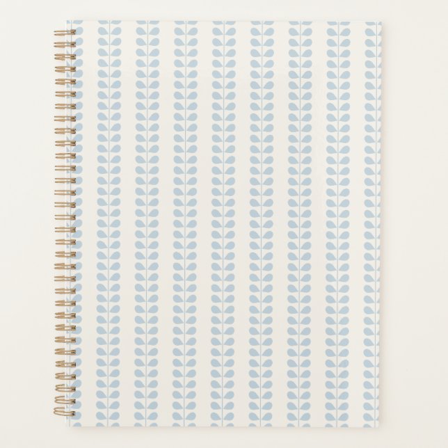 Light Blue Leaf Stripe Planner (Front)