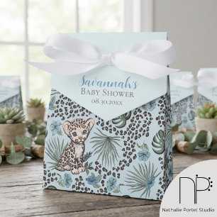 Light Blue Leopard Jungle Safari Favour Box