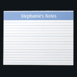 Light Blue Lined 11 x 8.5 Landscape Personalised Notepad<br><div class="desc">Light Blue Lined 11 x 8.5 Landscape Personalised Notepad These customisable notepads are simple for every day use or sending a formal note to someone from your home office or desk. You can also choose a variety of colours from our shop for your home office needs. Personalise these notepads with...</div>