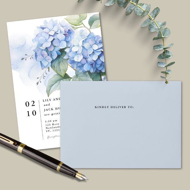 Light Blue Lined Wedding Return Address Envelope (Creator Uploaded)
