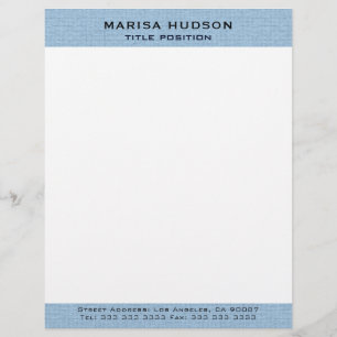 Light blue Linen Fabric Texture Custom Letterhead