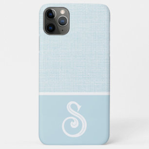 Light Blue Linen Texture, Colour Block iPhone 11 Pro Max Case