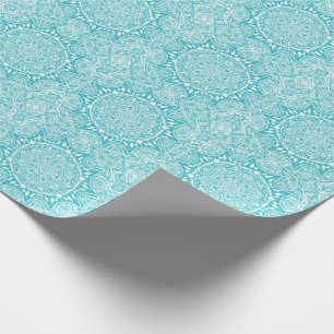 Light Blue Mandala Pattern Wrapping Paper