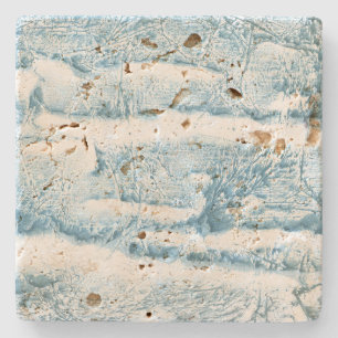 Light blue marble abstraction stone coaster