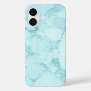 Light Blue Marble iPhone 16 Case