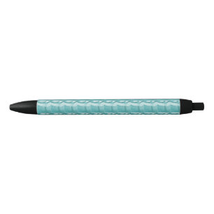 Light Blue Marble Elegant Modern Pattern Black Ink Pen
