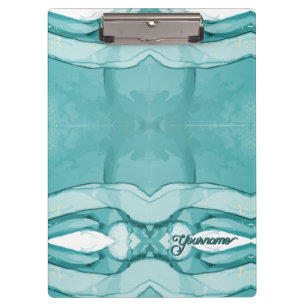 Light Blue Marble Elegant Modern Pattern Clipboard