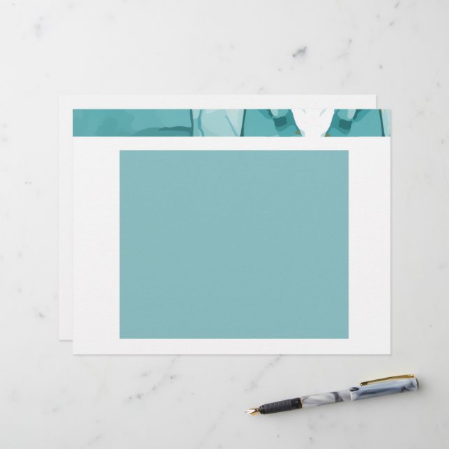 Light Blue Marble Elegant Modern Pattern Custom Letterhead (Front/Back In Situ)