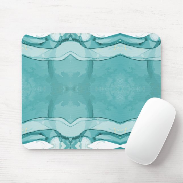 Light Blue Marble Elegant Modern Pattern Mouse Pad (With Mouse)