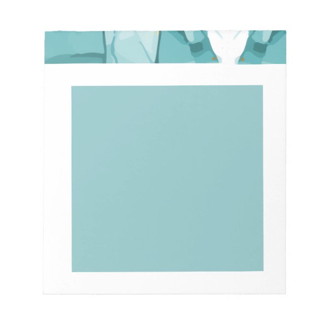 Light Blue Marble Elegant Modern Pattern Notepad (Front)